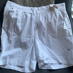 Ladies white cargo shorts